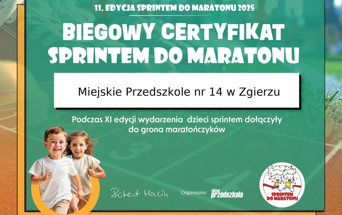 Zdjęcie do XI Edycja Og&oacute;lnopolskiego Maratonu Przedszkolak&oacute;w: &bdquo;Sprintem...